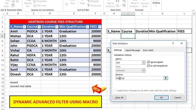 How to use Dynamic Advanced Filter Using Macro in Ms-excel 2019 смотреть онлайн
