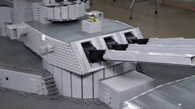 Massive LEGO USS Missouri WWII Battleship By Brickmania