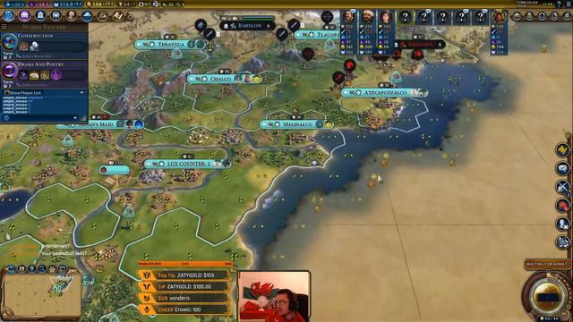 Actual Game (Tournament Game, Info in Description, 10man FFA) Civilization CCC game as Aztec смотреть онлайн