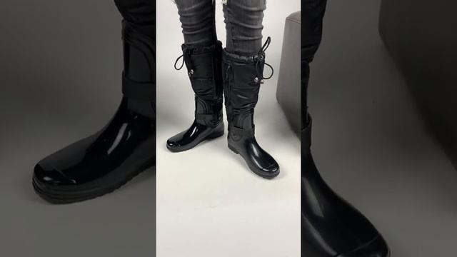 Сапоги женские деми с мехом на голени | Силиконовые сапожки от дождя | Непромокаемая женская обувь смотреть онлайн