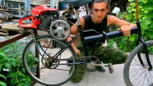 МОПЕД из бензопилы и велика своими руками!   #1