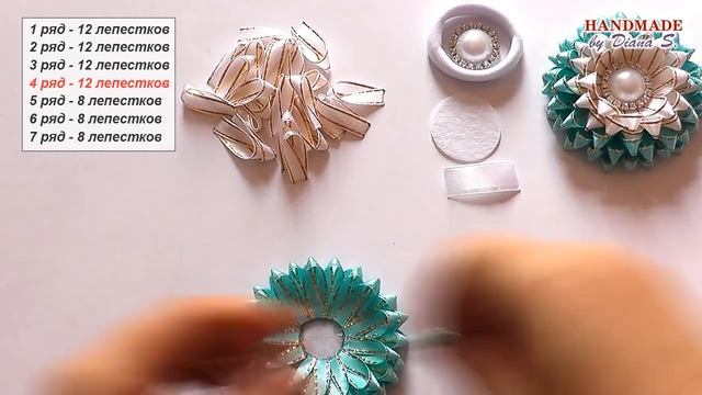 Резинки для волос из узкой ленты 0,6 см. Канзаши. МК. /DIY. Kanzashi. Scrunchy. смотреть онлайн