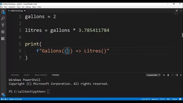 gallons to litres in python ? смотреть онлайн