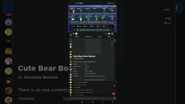 Trying Snipe "Bear Bow Beanie " Roblox Limited free ugc (Oof) смотреть онлайн