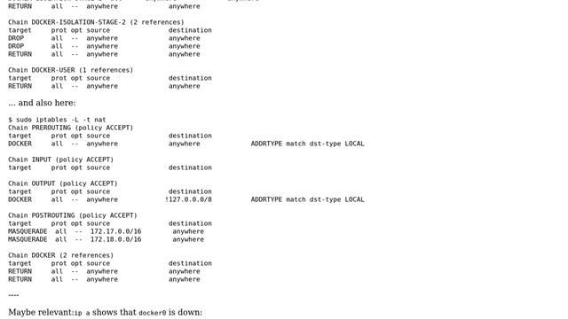 Unix & Linux: docker fails with "iptables: No chain/target/match by that name" смотреть онлайн