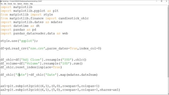 Create a CandleStick Charts using Stock CSV Files-Python Finance Programming Part 3 смотреть онлайн