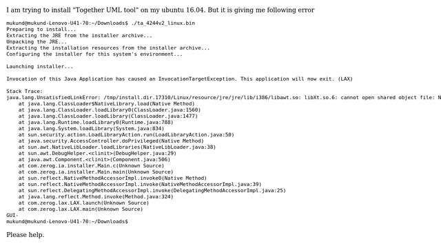 Ubuntu: Java libXt.so Unsatisfied Link error смотреть онлайн