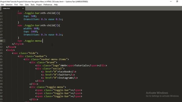 Fullscreen Overlay Navigation Menu using HTML CSS and JS смотреть онлайн