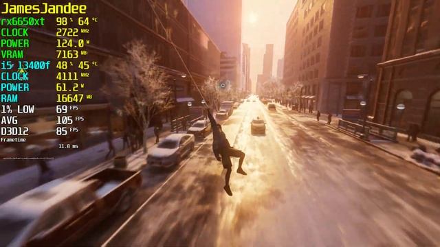 Marvel's Spider-Man Miles Morales rx6650xt i5 13400f Very High 1080p January 2023 смотреть онлайн