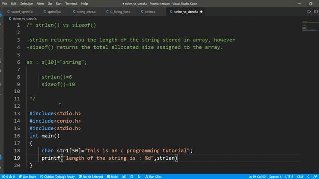 Difference between STRLEN() & SIZEOF() Function in String in C Programming || STRLEN() VS SIZEOF() смотреть онлайн