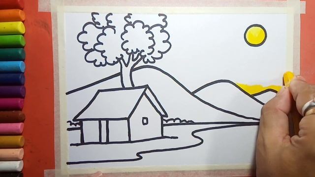Easy and simple Landscape drawing смотреть онлайн