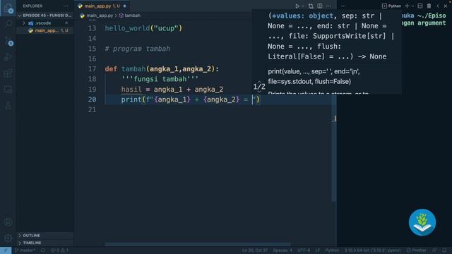 Belajar Python [Dasar] - 45 - Fungsi dengan argument смотреть онлайн