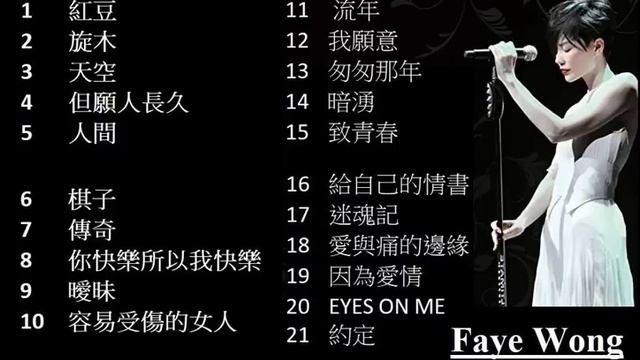 Top Chinese Songs - Faye Wong 王菲 精選好歌 Vol. 1