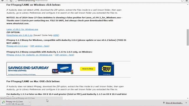Audacity FFMpeg codec install for Windows смотреть онлайн