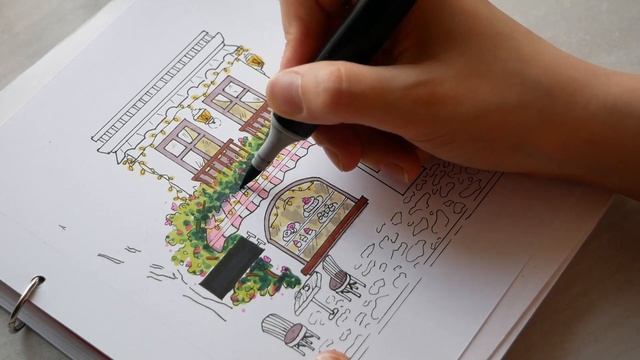 ?Draw With Me | Urban sketching - How to Sketch a Café | Alcohol Markers Art смотреть онлайн