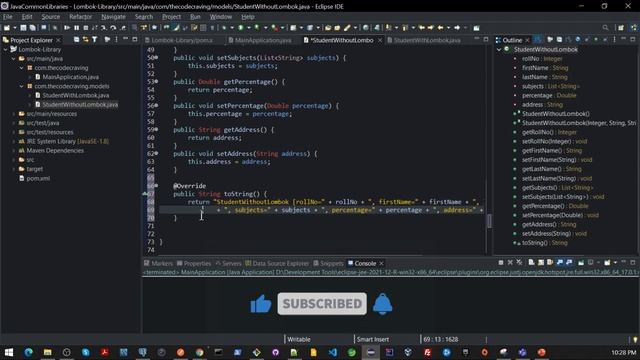 Project Lombok | How Generate toString method in Java using Lombok 06 смотреть онлайн