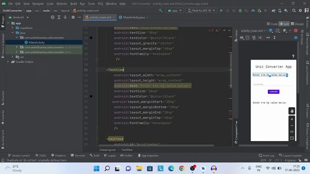 Unit Converter App Java Android Development Project for Beginners 2022 in Hindi Basic to Advanced. смотреть онлайн