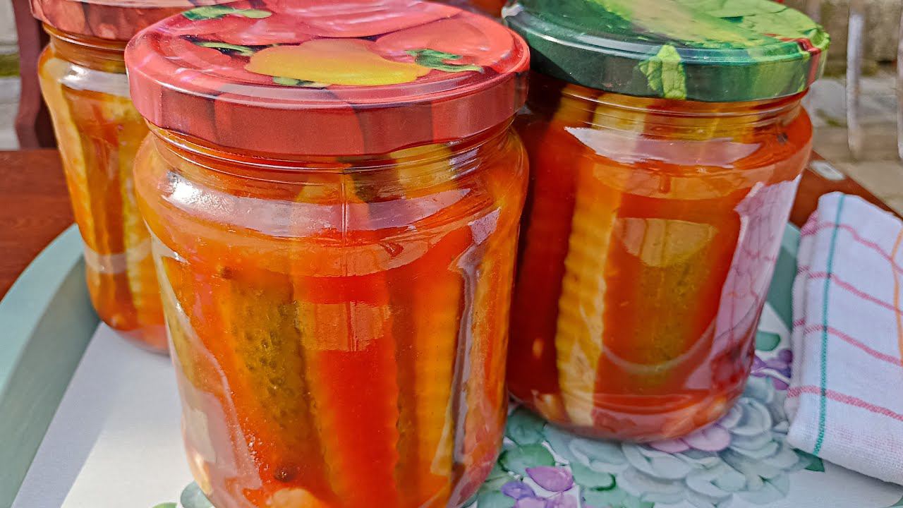 Огурцы в томатной заливке на зиму смотреть онлайн