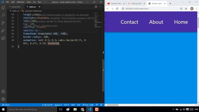 Splash Screen Animation Using Only Html & CSS | CSS Animation Tutorials смотреть онлайн