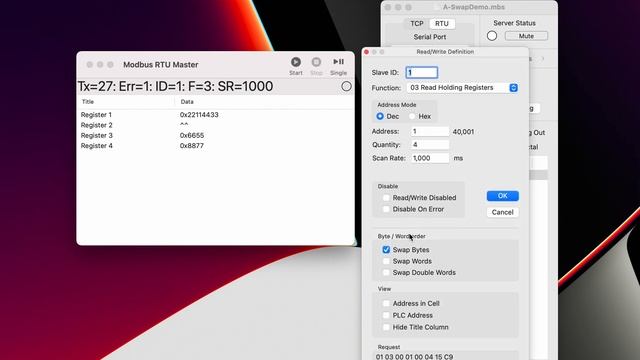 Modbus Byte Swapping смотреть онлайн
