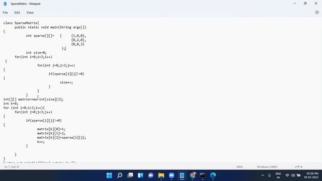 How to Represent Sparse Matrix In Array Structure in Java смотреть онлайн