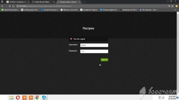 Online Recipes Maker PHP/MYSQL Project
