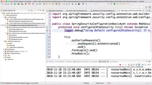 076 Step 75 Configure Spring Security to disable CSRF and enable OPTION Requests смотреть онлайн