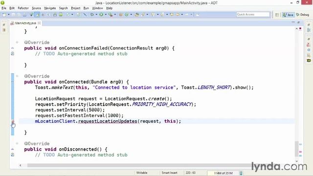 43 Listening for current location updates (Building Mobile Apps with Google Maps Android API v2) смотреть онлайн