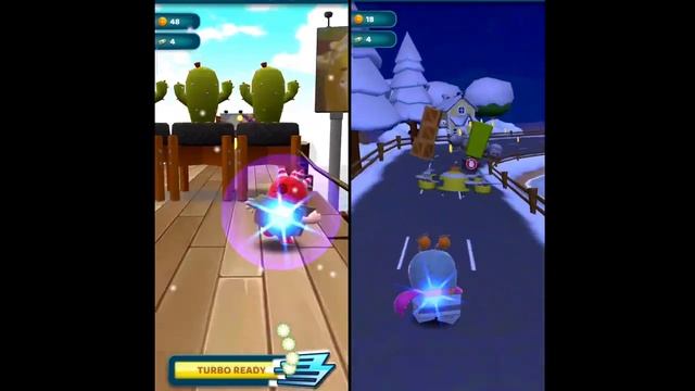 Oddbods Cardboard Fuse Vs Cardboard Slick | Oddbods Turbo Run | Android Gameplay