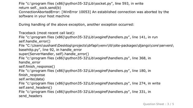 Django : Django ConnectionAbortedError: [WinError 10053] An established connection was aborted by t смотреть онлайн