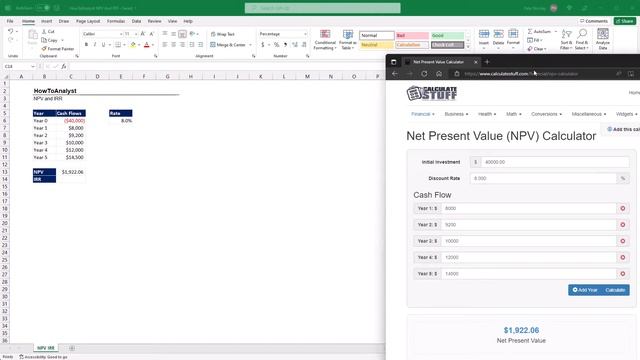 How To Calculate NPV And IRR In Excel смотреть онлайн
