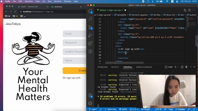 Nuxt.js Sign-Up page with TailwindCSS | DailyUI Day1 | Learn web development смотреть онлайн