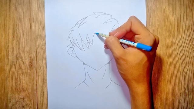 Easy anime sketch | How to draw cool anime character step-by-step смотреть онлайн