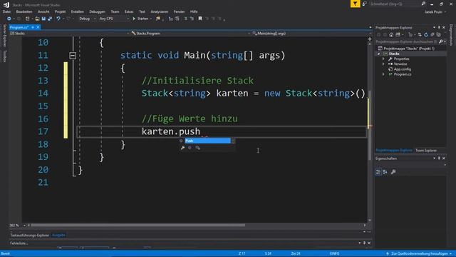 C# Tutorial Deutsch / German - Stacks смотреть онлайн