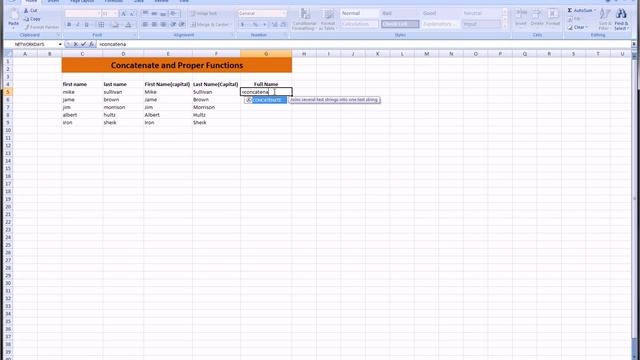 Excel - Concatenate & Proper (text formulas) смотреть онлайн