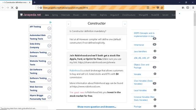 Is Constructor definition mandatory?
| javapedia.net смотреть онлайн
