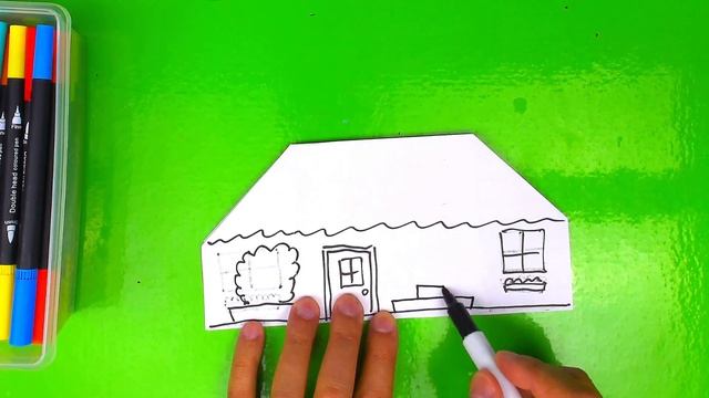 3D поделка -Крафт ДОМИК - Делаем и Рисуем за 5 минут смотреть онлайн