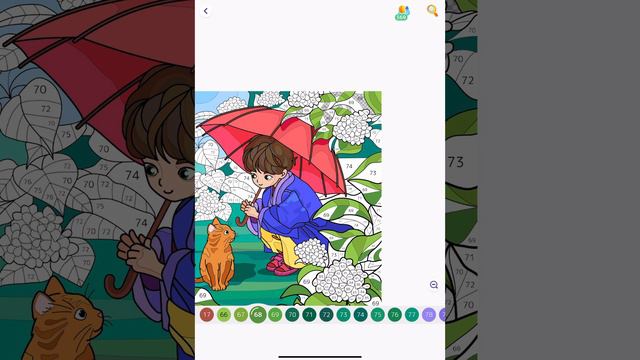 Hey Color Paint by Numbers Coloring Book Girl and a kitty #colorwithme #umbrella #spring #relaxing смотреть онлайн