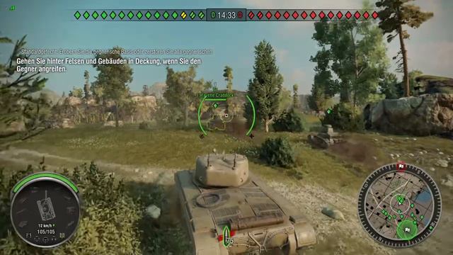 World of Tanks erstes Gameplay gegen Bots. GER German смотреть онлайн