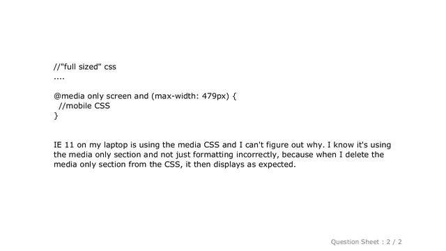 HTML : Internet Explorer 11 using media query css смотреть онлайн