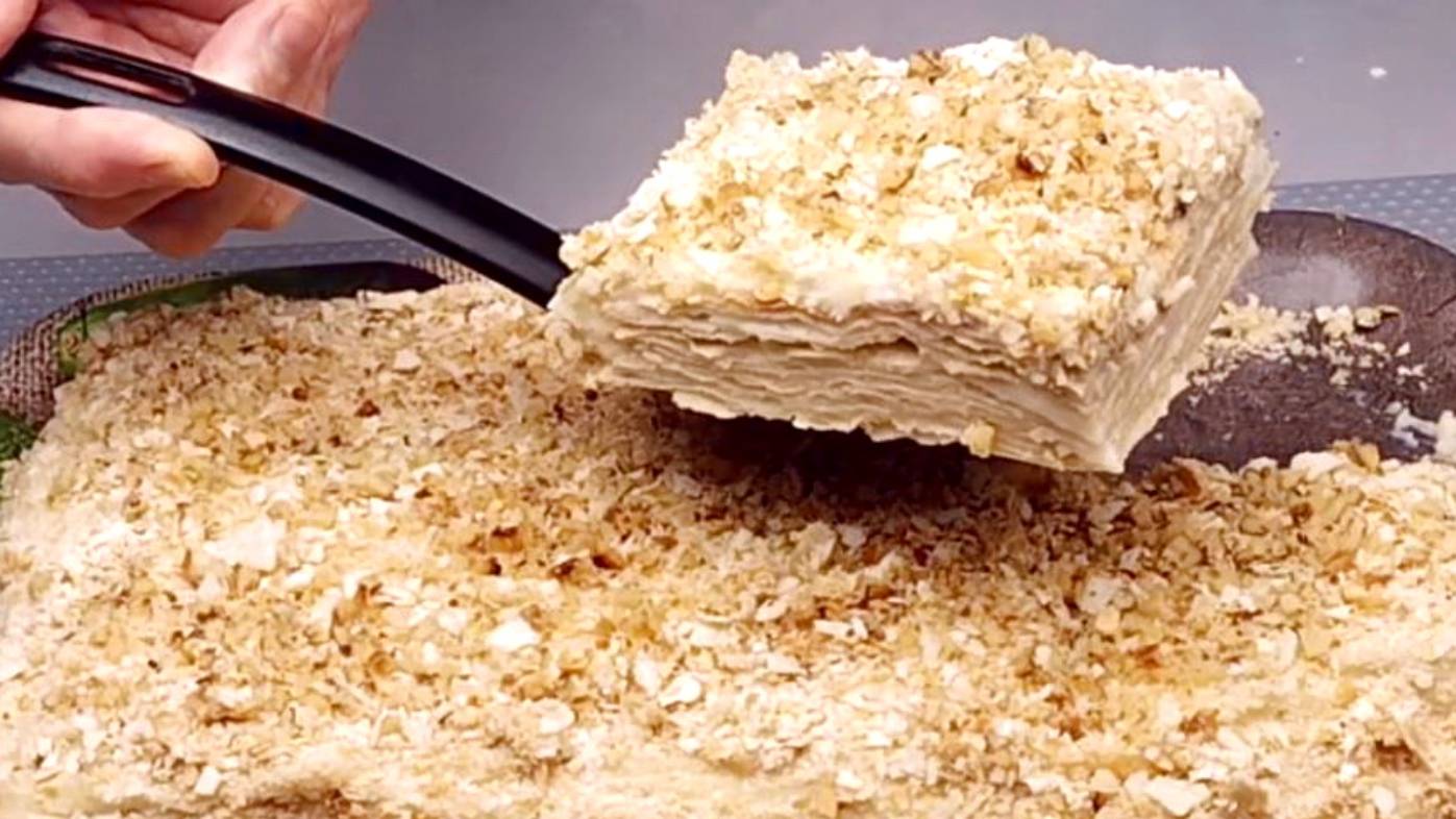 Бюджетный, нежный, вкусный!Торт Наполеон из лаваша/Рецепты из лаваша/Торт с заварным кремом смотреть онлайн