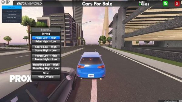 [ROBLOX] DRIVE WORLD OP SCRIPT CASH Auto Farm & Pastebin