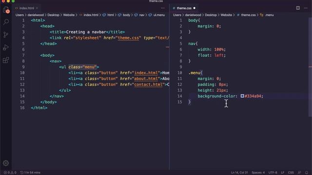 HTML & CSS 2020 Tutorial 35 - Creating a simple navbar menu смотреть онлайн
