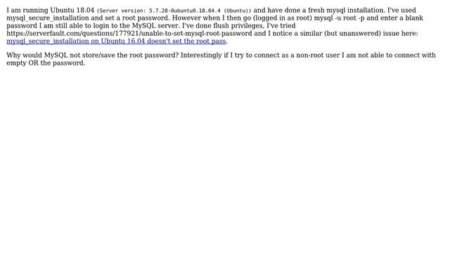 DevOps & SysAdmins: mysql_secure_installation doesnt set root password смотреть онлайн