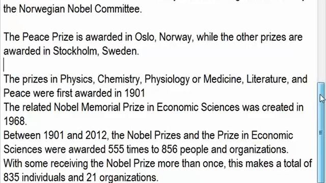 What is Nobel Prize смотреть онлайн