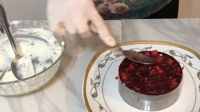 Салат из свеклы с ананасомКрасный бархат  2- варианта приготовления и украшения