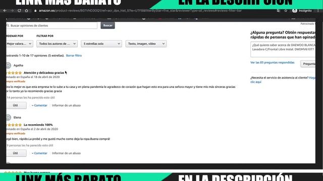 ?? DAEWOO BLANCA Lavadora C/Frontal Libre Instal. DWDMV610T ?? MEJOR LAVADORA BARATA смотреть онлайн