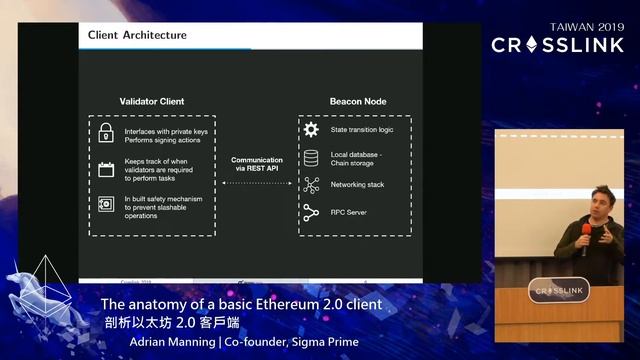 Adrian Manning | The anatomy of a basic Ethereum 2.0 client | CrossLink Taipei 2019 смотреть онлайн