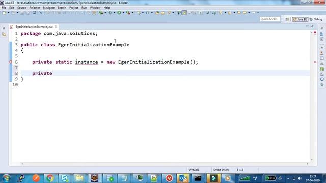 Singleton Class | Eager Initialization Approach and its drawbacks смотреть онлайн