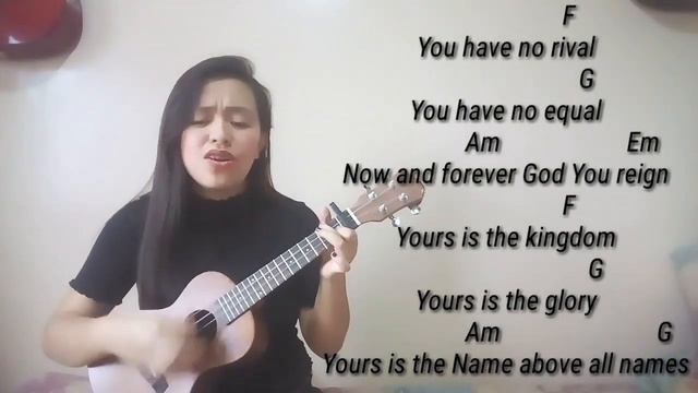 (9) WHAT A BEAUTIFUL NAME BY HILLSONG WORSHIP (Ukulele chords and lyrics) | Cover by Rona Biadno смотреть онлайн